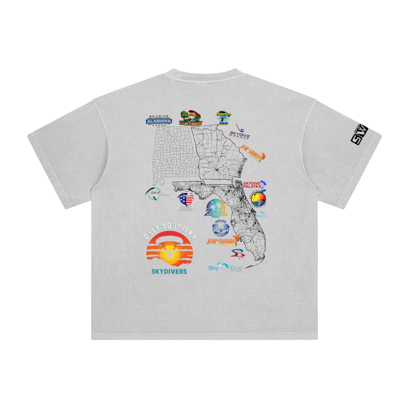 only southern skydivers,tshirt,georgia,alabama,florida,swtr